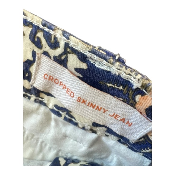 Tory Burch size 25 cropped Stretch skinny jeans pants multi color cotton stretch - Picture 4 of 12